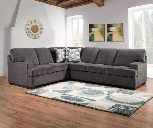 Modern Charcoal Gray Sectional Sofa